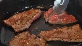 Pan-Grilling Thin Steaks : Steak Recipes