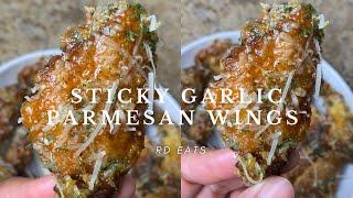 Sticky Garlic Parmesan Wings! Top Wing Flavor! ￼