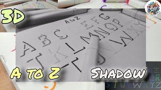 How to learn 3d letters drawing |Capital letters A to Z in 3d shadow letters | #3d #letter #trending