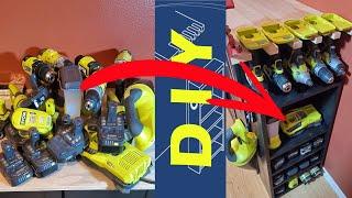 DIY RYOBI Custom Cordless Power Tool Storage - Charging Station HOWTO