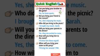  Simple English Q&A | Bringing People | For Beginners | #shorts