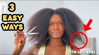 TRIM YOUR HAIR THIS WAY | 3 quick and easy methods for trimming your hair