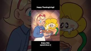 Happy Thanksgiving from The First Human!! :D [Speed draw 🩵] #undertale #flowey #speeddrawing #art