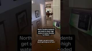North Carolina residents stuck in chest-high waters in home flooded by Helene #shorts