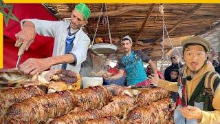 The Most Rare Street Food in Morocco  Lamb Intestine Kebab of Marrakech Saturday Market