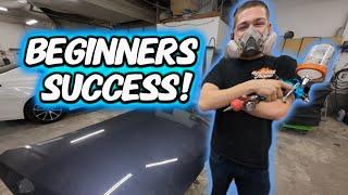 Spraying clear coat for the first time! Auto painting Tutorial