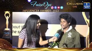 Aryan Ajay Face to Face at Influencer Awards 2022 | Iframes media