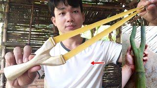 Biến Ná Cùi Bắp Thành Ná Cao Su Pro Vip Chỉ Bằng Dao (DIY Slingshot) - Hữu Phước Vlogs
