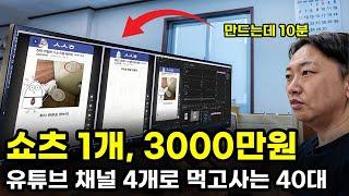 1개 만드는데 1시간, 영업 사원 그만두고 유튜브 쇼츠로 월 3000버는 40대 (유튜브 쇼츠 만드는법 공개)