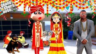 Shinchan Get Married in GTA 5 || Franklin Celebrating Shinchan Wedding || Gta 5 Tamil