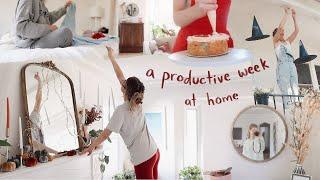 a productive week at home // decorating, new furniture, homegoods haul, baking + clean with me 🫧