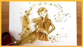 커피로 그린 안나 / Frozen Anna, Painting with Coffee