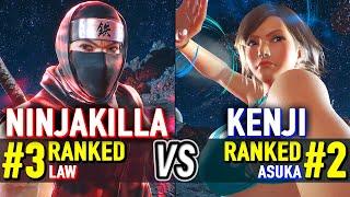 T8  NINJAKILLA (#3 Ranked Law) vs KENJI (#2 Ranked Asuka)  Tekken 8 High Level Gameplay