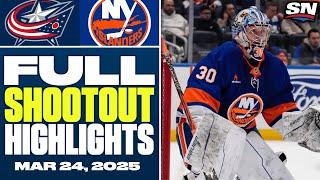 Columbus Blue Jackets at New York Islanders | FULL Shootout Highlights - March 24, 2025