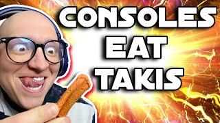 Different Consoles Eat Takis