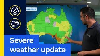 Severe Weather Update 16 November 2024: Fire danger and storms for SE Australia.