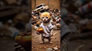 A Kitten Caring for a Baby Bird #catstory #animation #MeowMongs