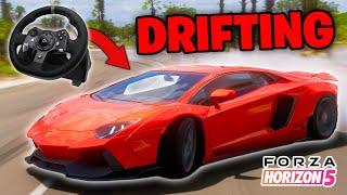 Drifting A Lamborghini With A Steering Wheel In Forza Horizon 5!