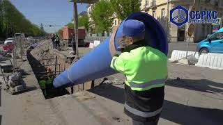 Монтаж водовода Ду 600 мм из труб ВЧШГ «RJS» пр  Стачек, СПб, 2022г