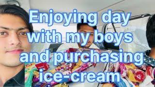 Enjoying day with my boys and purchasing ice-cream