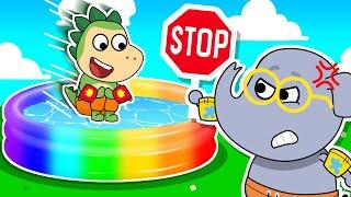 ️Safe Pool vs. Unsafe Pool?!  Muddles and Spike Can’t Agree! Fire Spike Stories for Kids