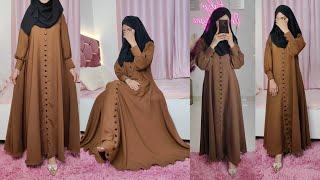 Ramadan special  Trendy Hijab Abaya Dress Cutting and Stitching/ pintucks Abaya Cutting & Stitching