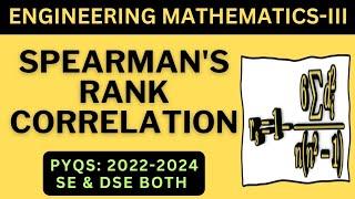 Spearman's Rank Correlation Coefficient | Engineering Mathematics -III | PYQs | Mumbai University