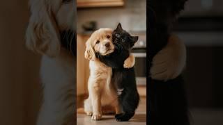Kitten And Puppy Hug In Sweet Snuggle Fest!