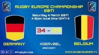 Germany Belgium Full Game Rugby Europe Championship 2017