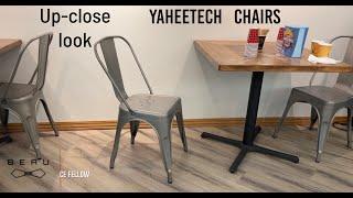  Review of Yaheetech Iron Metal Dining Chairs Stackable Side Chairs