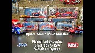 Huge Spider-Man / Miles Morales Diecast Unboxing Jada Marvel Hollywood Rides Vehicles & Nano Figures