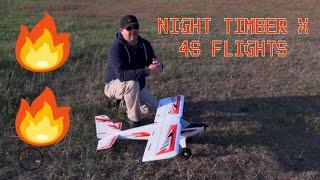 NEW! RC Smart Plane E-flite Night Timber X - 1.2M STOL 3D Airplane on 2200 and 3200 4s