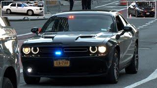 Dodge Challenger, Crown Victoria, interesting police cars and security in New York for UN week