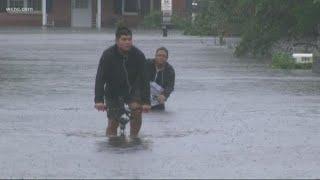 Flooded streets in Jacksonville, North Carolina