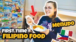 Cooking Filipino food ( Menudo ) for my Italian Family | Ian & Nancy