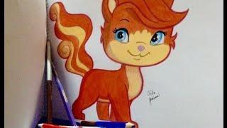 Whisker Haven Palace Pets- Treasure (Drawing and coloring) Time Lapse