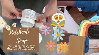 Making patchouli soap and shea cream | packaging lotions | soap cutting