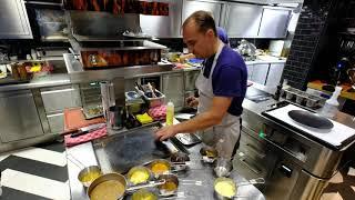 Chef Jan Sobecki prepares a Dutch deer dish in 2 star restaurant Tribeca, Heeze, The Netherlands