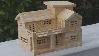 How to Make Popsicle Stick House - Popsicle House building - Dream House