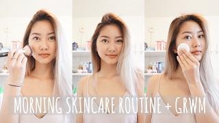 MORNING SKINCARE ROUTINE + GRWM || Thuvan Pham