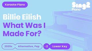 Billie Eilish - What Was I Made For? (Lower Key) Piano Karaoke