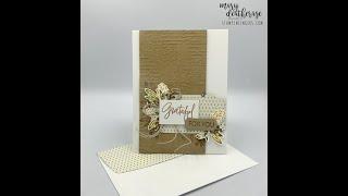 Stampin Up//Iconic Imagery//Season of Green & Gold Specialty DSP//Online Exclusives//Thank You Card