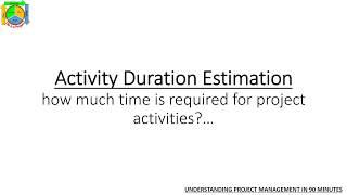 12   Activity Duration Estimation   Understanding Project Management in 90 Minutes