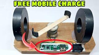 How to make free energy mobile charging machine at home with dc motor / magnetic energy | technology