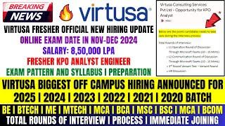 Virtusa Biggest Analyst Hiring Announced | Freshers OFF Campus Drive Job For 2025, 2024, 2023 Batch