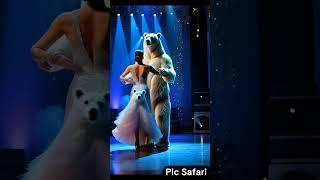 Women and polar bear dancing Fashion  #ai #missuniverse #artificialcreativity #aiartistry #fashion