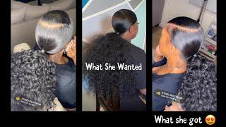 Drink & Do My Mama Hair With Me | Sleek Ponytail with Swoop