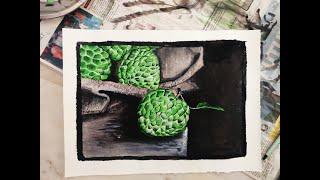 Custard Apple painting: being seasonal/ water colour painting.