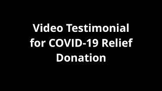 Video Testimonial for COVID-19 Relief Donation- Charlotte NC