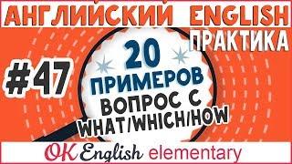 20 примеров #47 WHAT, WHICH, HOW - специальные вопросы в английском